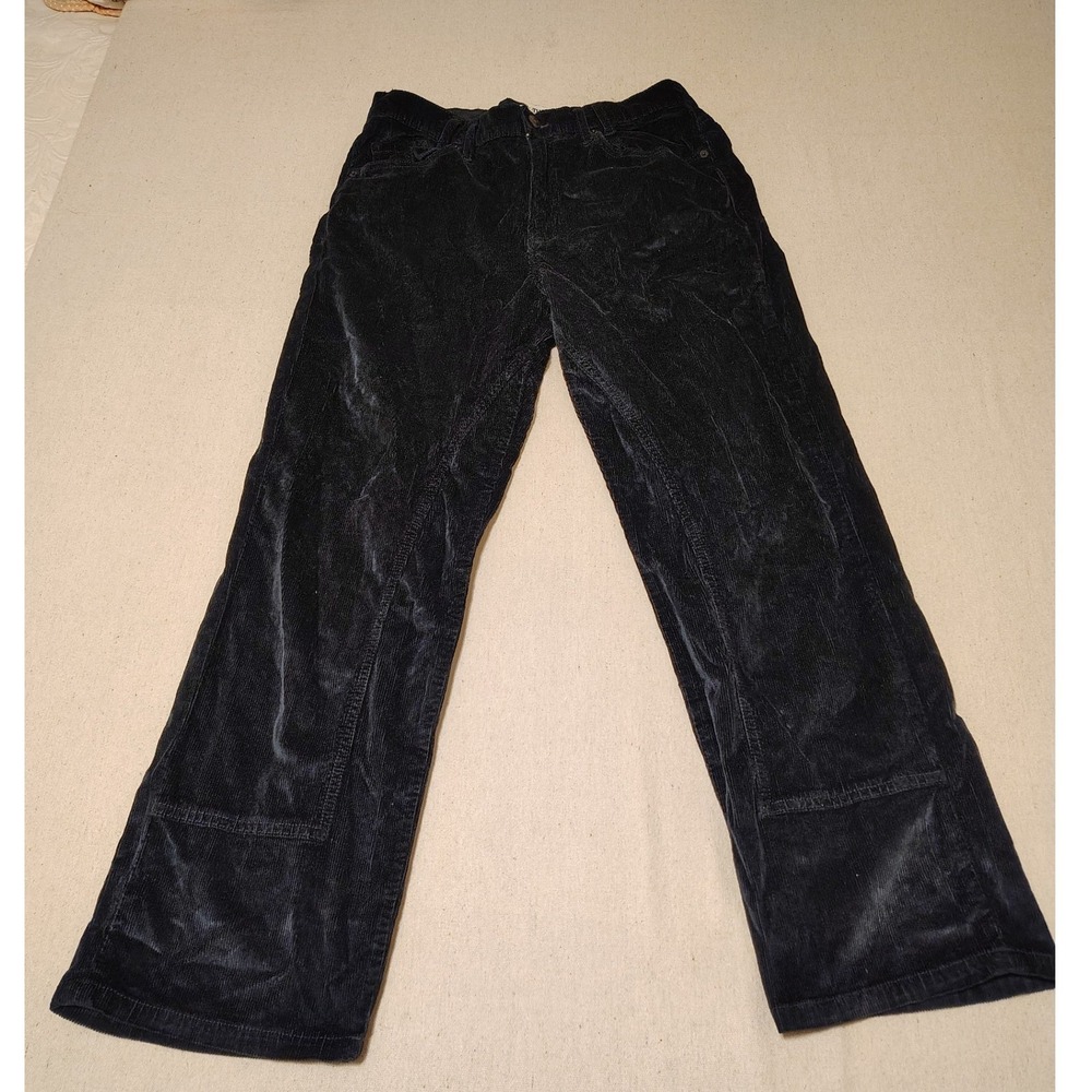 We The Free Free People Black Corduroy Wide Leg Pants Size 31 Mid Rise